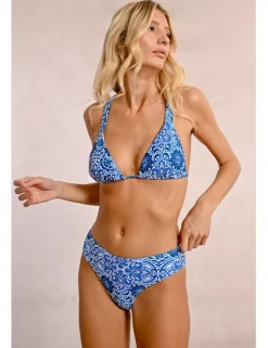 Top de bikini triángulo con estampado