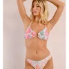 Top de bikini triángulo con hebilla y estampado