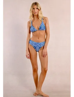 Top de bikini triángulo con estampado