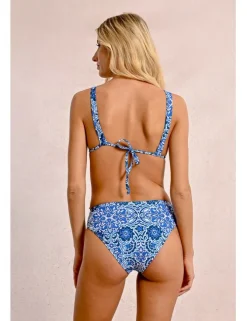 Top de bikini triángulo con estampado