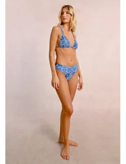 Top de bikini triángulo con estampado