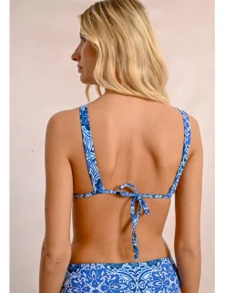 Top de bikini triángulo con estampado