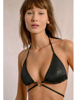 Top de bikini triángulo detalle corazón