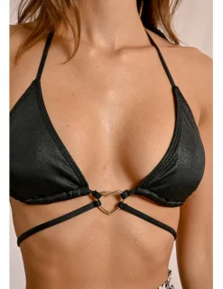 Top de bikini triángulo detalle corazón