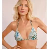 Top de bikini triángulo estampado tropical