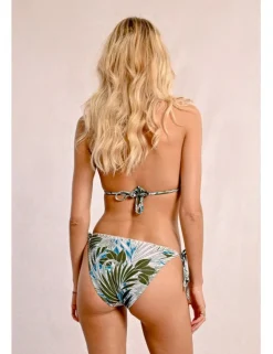 Top de bikini triángulo estampado tropical