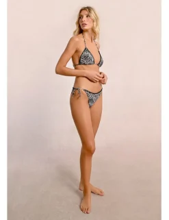 Top de bikini triángulo estampado animal