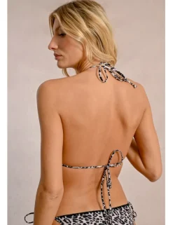 Top de bikini triángulo estampado animal