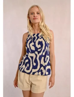 Top de cuello halter con estampado