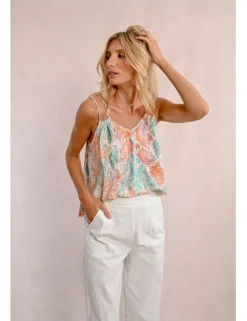 Top de doble tirante con estampado