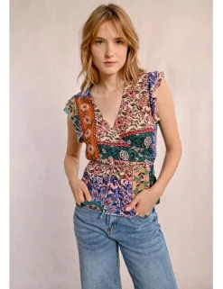 Top de manga corta con estampado