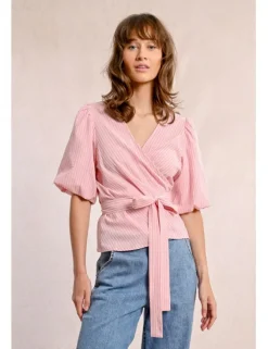 Top de manga corta con estampado y lazada