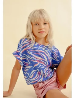 Top de manga corta estampado multicolor