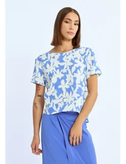 Top de manga corta estampado floral