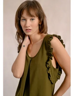 Top de manga mariposa con estampado