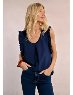Top de manga mariposa con estampado