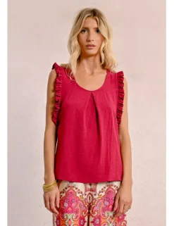 Top de manga mariposa con estampado