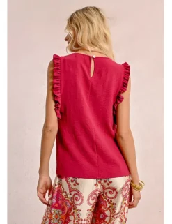 Top de manga mariposa con estampado