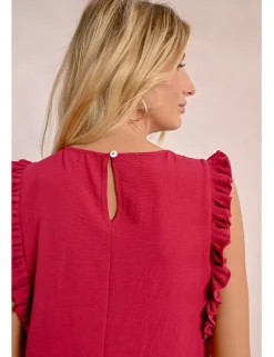 Top de manga mariposa con estampado