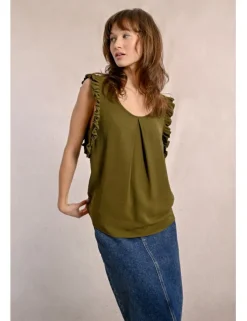 Top de manga mariposa con estampado