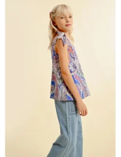 Top de tirantes con lazada y estampado