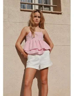 Top de tirantes con volantes y estampado