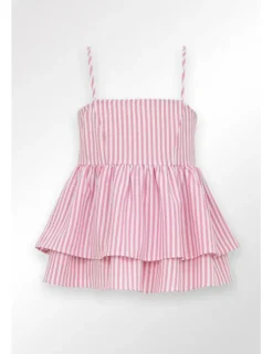 Top de tirantes con volantes y estampado