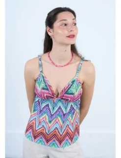 Top de tirantes estampado multicolor