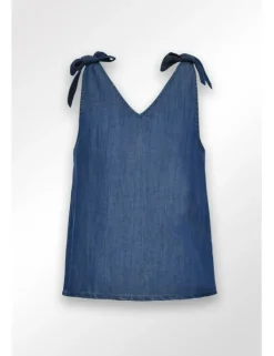 Top efecto vaquero de tirantes con lazada