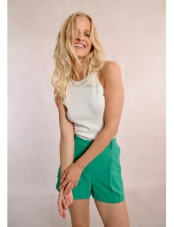 Top escote halter con cuello cerrado
