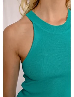 Top escote halter con cuello cerrado