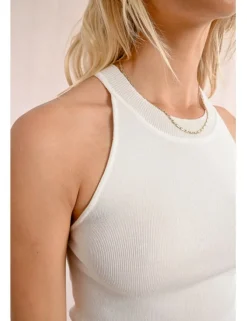 Top escote halter con cuello cerrado