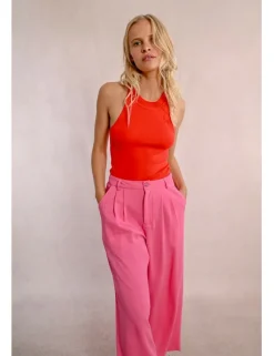 Top escote halter con cuello cerrado