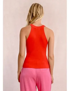 Top escote halter con cuello cerrado