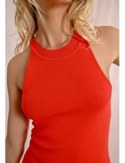Top escote halter con cuello cerrado