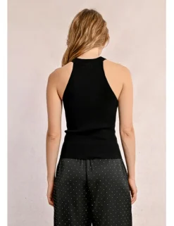 Top escote halter con cuello cerrado