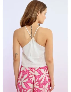 Top escote halter con lazada