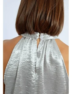 Top halter en color metalizado