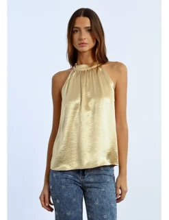 Top halter en color metalizado