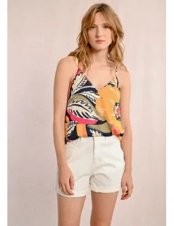 Top lencero de tirantes con estampado