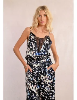 Top lencero de tirantes con estampado