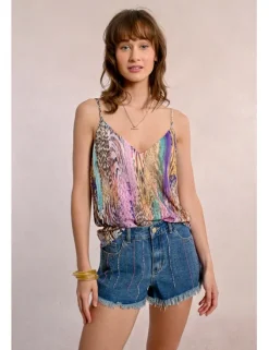 Top lencero de tirantes con estampado