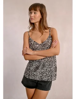Top lencero de tirantes con estampado