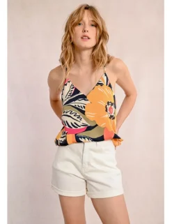 Top lencero de tirantes con estampado