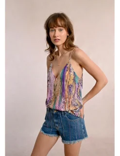 Top lencero de tirantes con estampado