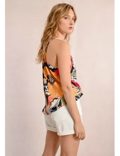 Top lencero de tirantes con estampado