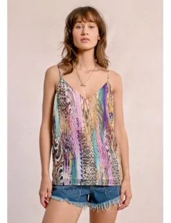 Top lencero de tirantes con estampado
