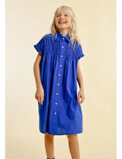 Vestido corto camisero con pliegues