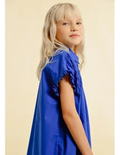 Vestido corto camisero con pliegues