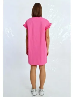 Vestido corto camisero con pliegues